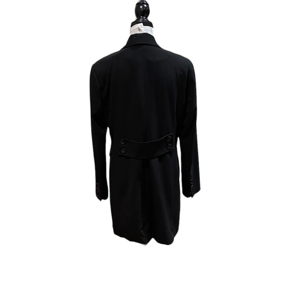 Dalia black minimalist contemporary button front classic trench coat size 10 - Picture 4 of 13